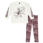 Girls Ivory & Purple Daisy Duck Logo Leggings Set, 1, hi-res