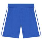 White & Blue Logo Shorts Set, 1, hi-res