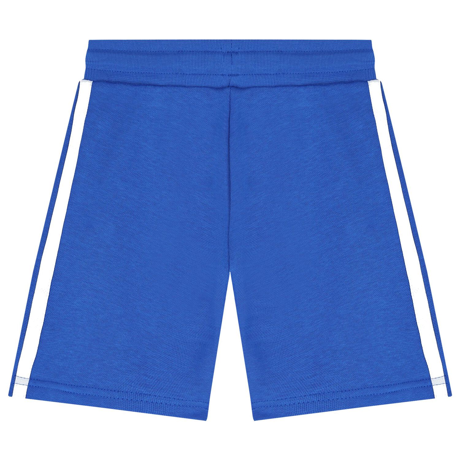 White & Blue Logo Shorts Set, 1, hi-res