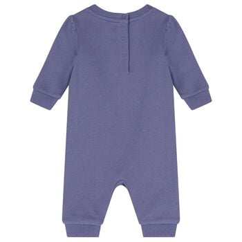 Baby Girls Purple Polo Bear Romper