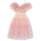 Girls Pink Tiered Tulle Dress, 1, hi-res