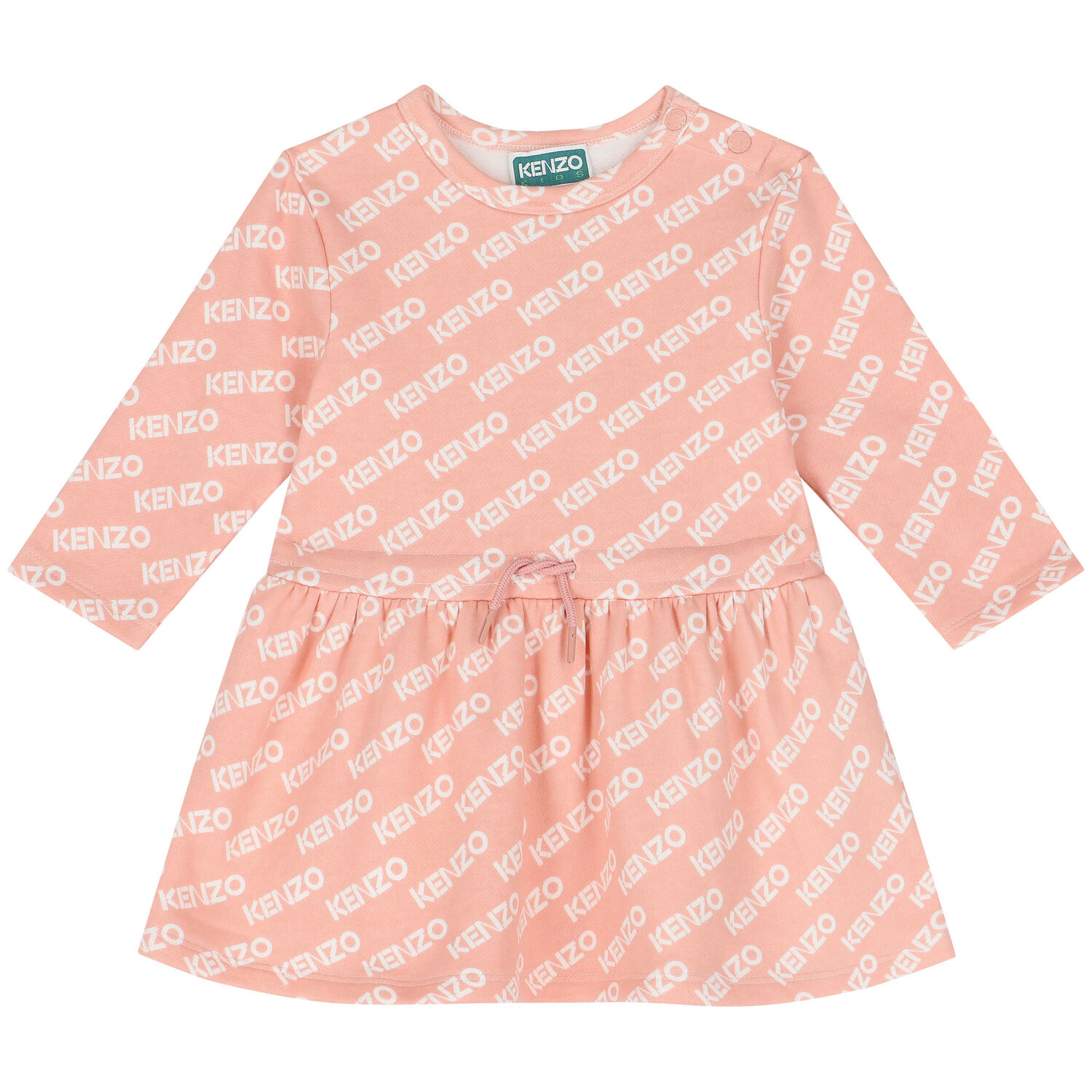 Younger Girls Pink Logo Dress, 1, hi-res