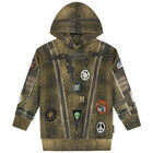 Khaki Green Space Suit Hooded Top, 1, hi-res