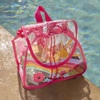 Girls Pink Transparent Backpack