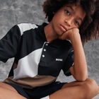 Boys Black, White & Beige Logo Polo Shirt, 1, hi-res