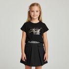 Girls Black Logo T-Shirt, 1, hi-res