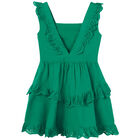 Girls Green Broderie Anglaise Dress, 2, hi-res
