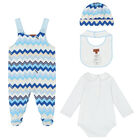 Blue & White Zigzag Bodysuit Set, 1, hi-res