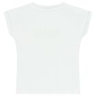 Girls White & Gold Logo T-Shirt, 1, hi-res