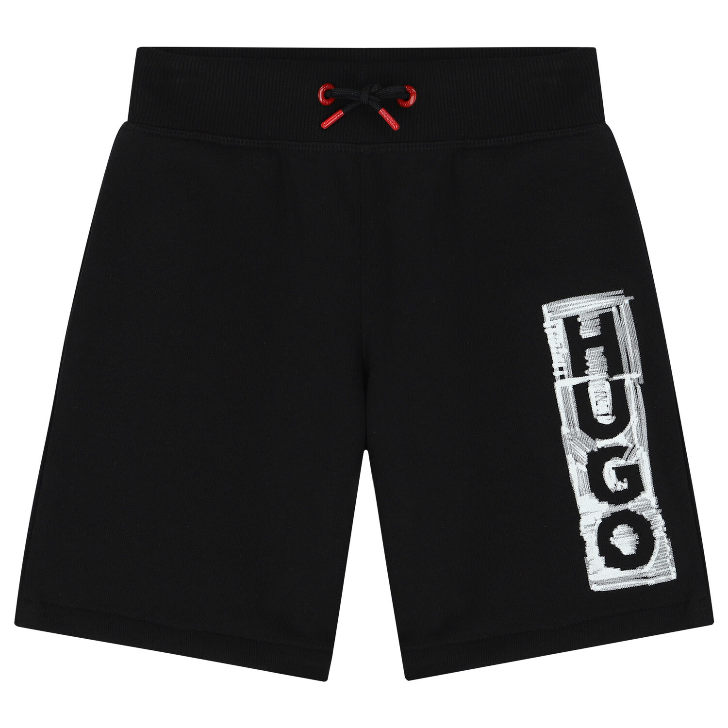 Boys Black Logo Shorts, 1, hi-res