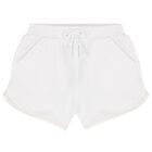 Girls White Shorts, 6, hi-res