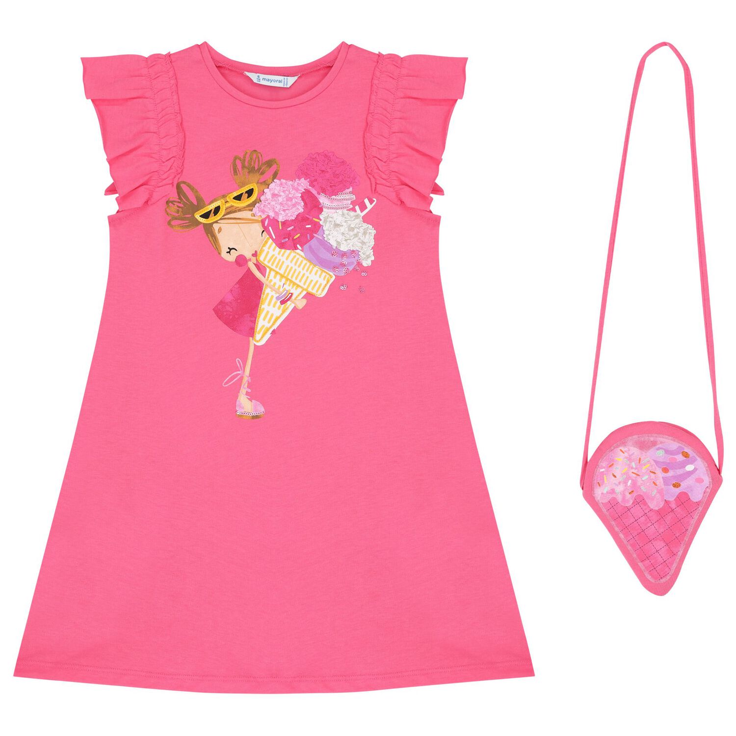 Girls Pink Dress Set, 2, hi-res image number null
