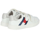 Girls White Logo Trainers, 1, hi-res