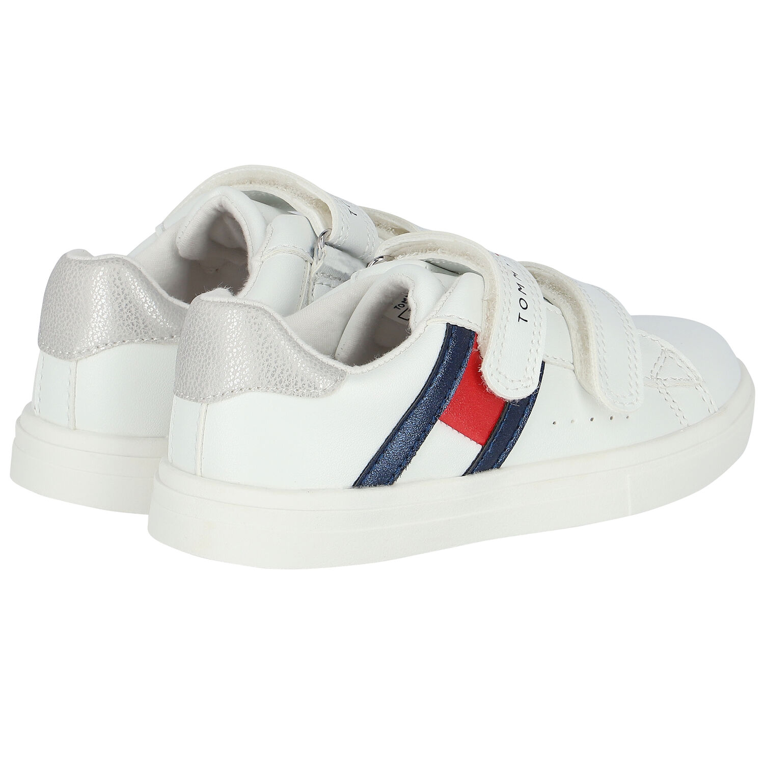 Girls White Logo Trainers, 1, hi-res