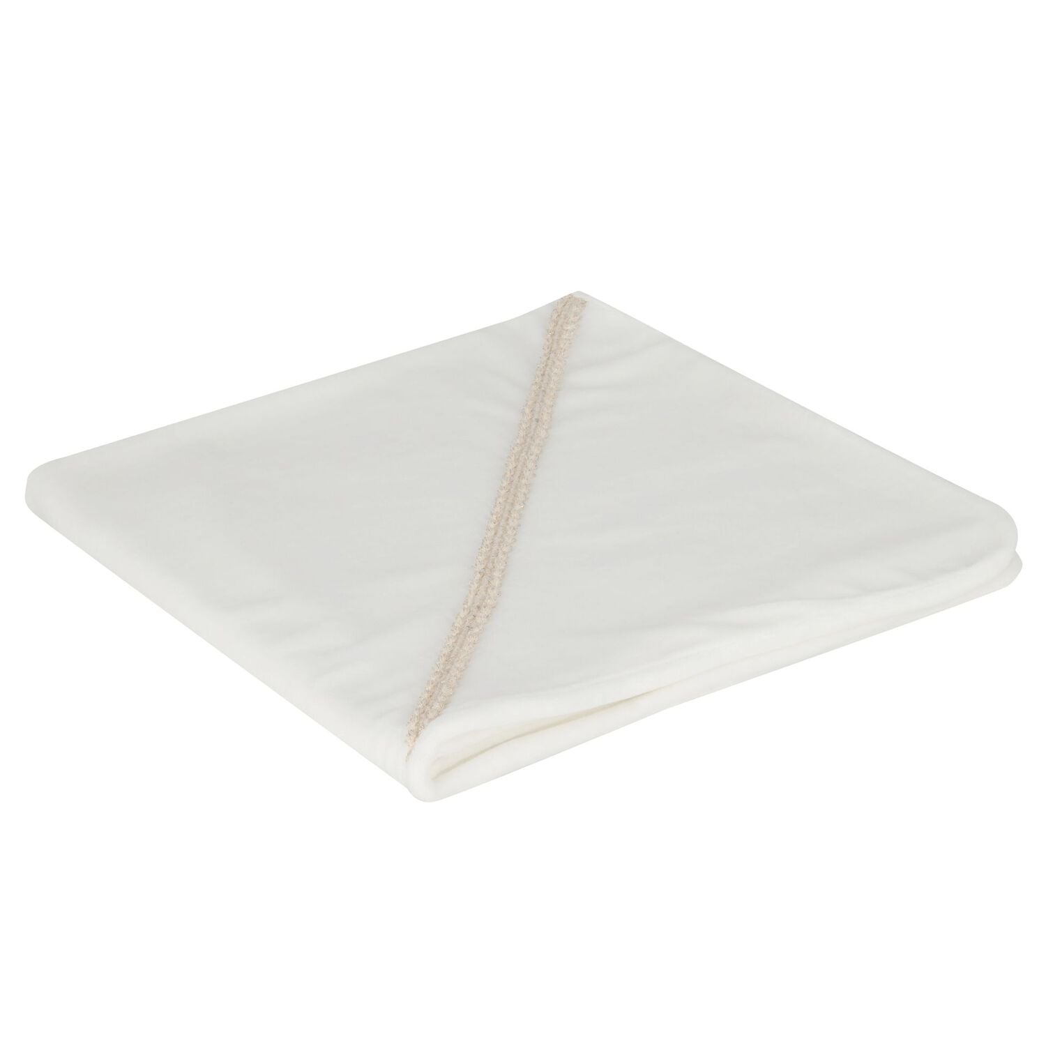 Baby Girls Ivory Velour Blanket, 1, hi-res
