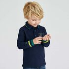 Boys Navy Abstract Polo Shirt, 1, hi-res