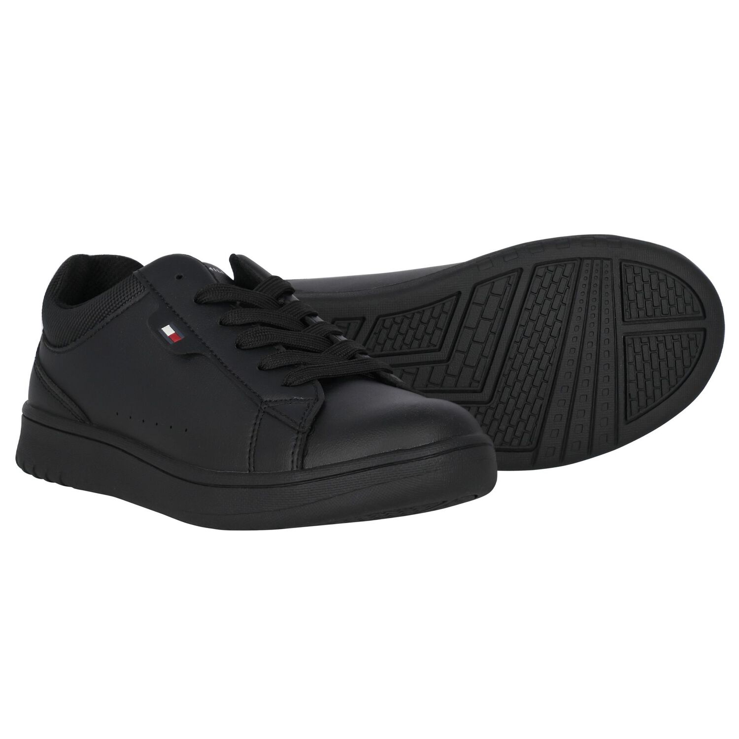 Boys Black Logo Trainers, 1, hi-res