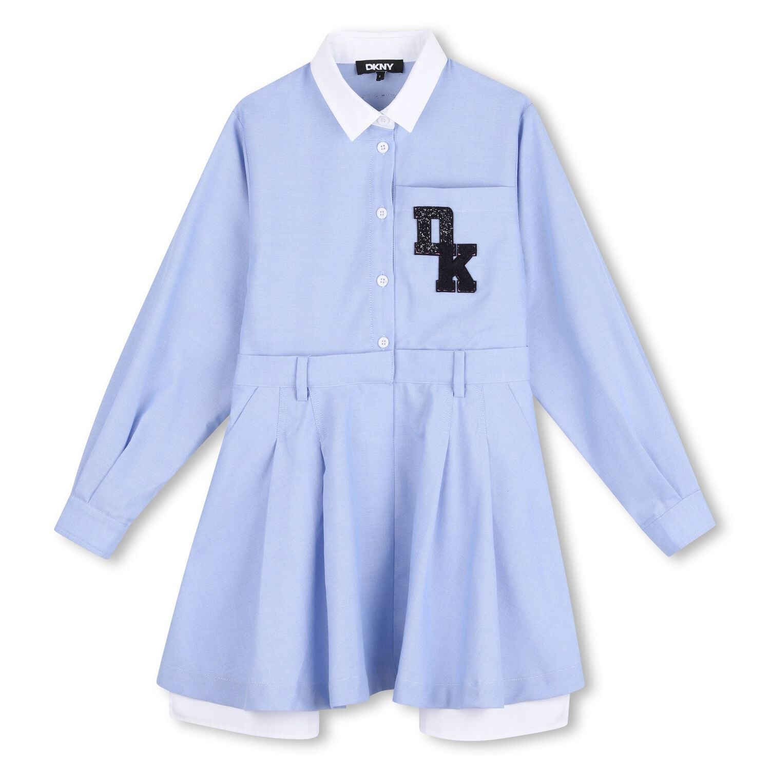 Girls Blue Logo Dress, 1, hi-res