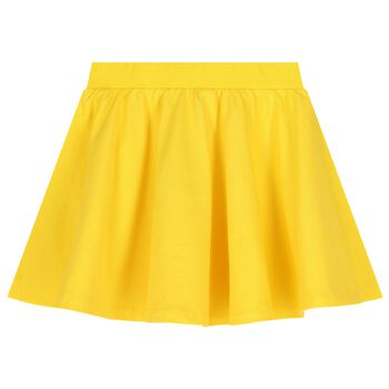 Girls Yellow Teddy Bear Logo Skirt 