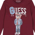 Boys Red Teddy Bear Long Sleeve Top, 3, hi-res