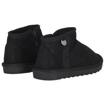 Girls Black Faux Suede Boots