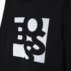 Boys Black Logo Hooded Top, 1, hi-res