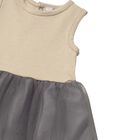 Baby Girls Beige & Grey Tulle Dress Set, 1, hi-res