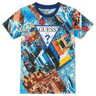 Boys Blue & Orange Logo Shorts Set, 1, hi-res