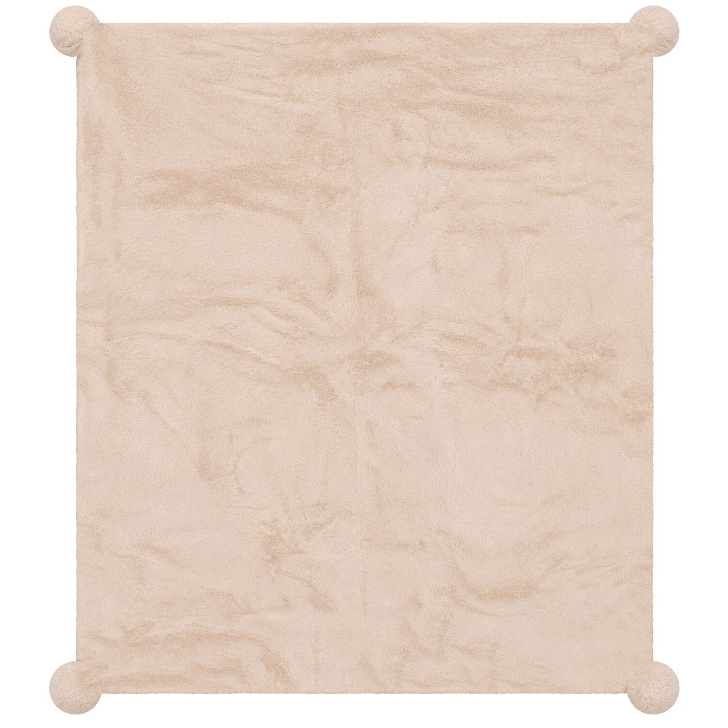 Beige & Ivory Pom Pom Baby Blanket, 1, hi-res