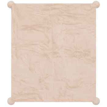 Beige & Ivory Pom Pom Baby Blanket