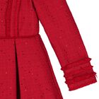 Girls Red Tweed Sequin Dress, 1, hi-res
