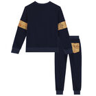 Boys Navy Logo Tracksuit, 1, hi-res
