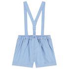 Baby Boys White & Blue Smart Dungaree Set, 2, hi-res