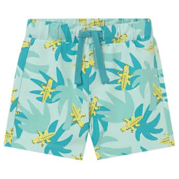 Younger Boys Green Crocodile Shorts