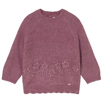 Younger Girls Pink Flower Jumper