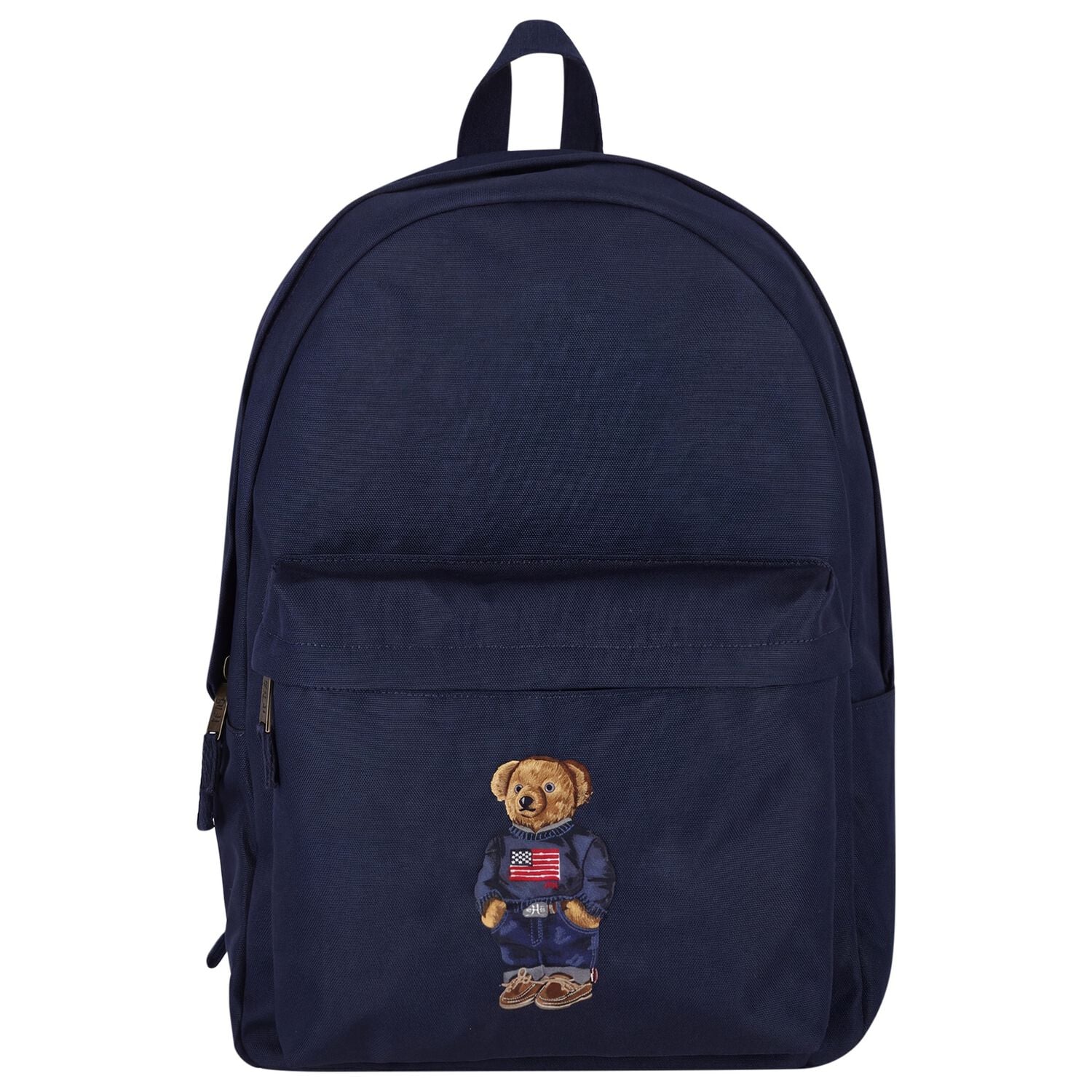 Boys Navy Blue Canvas Polo Bear Backpack ( 44cm ), 2, hi-res