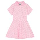 Girls Pink Logo Polo Dress, 1, hi-res