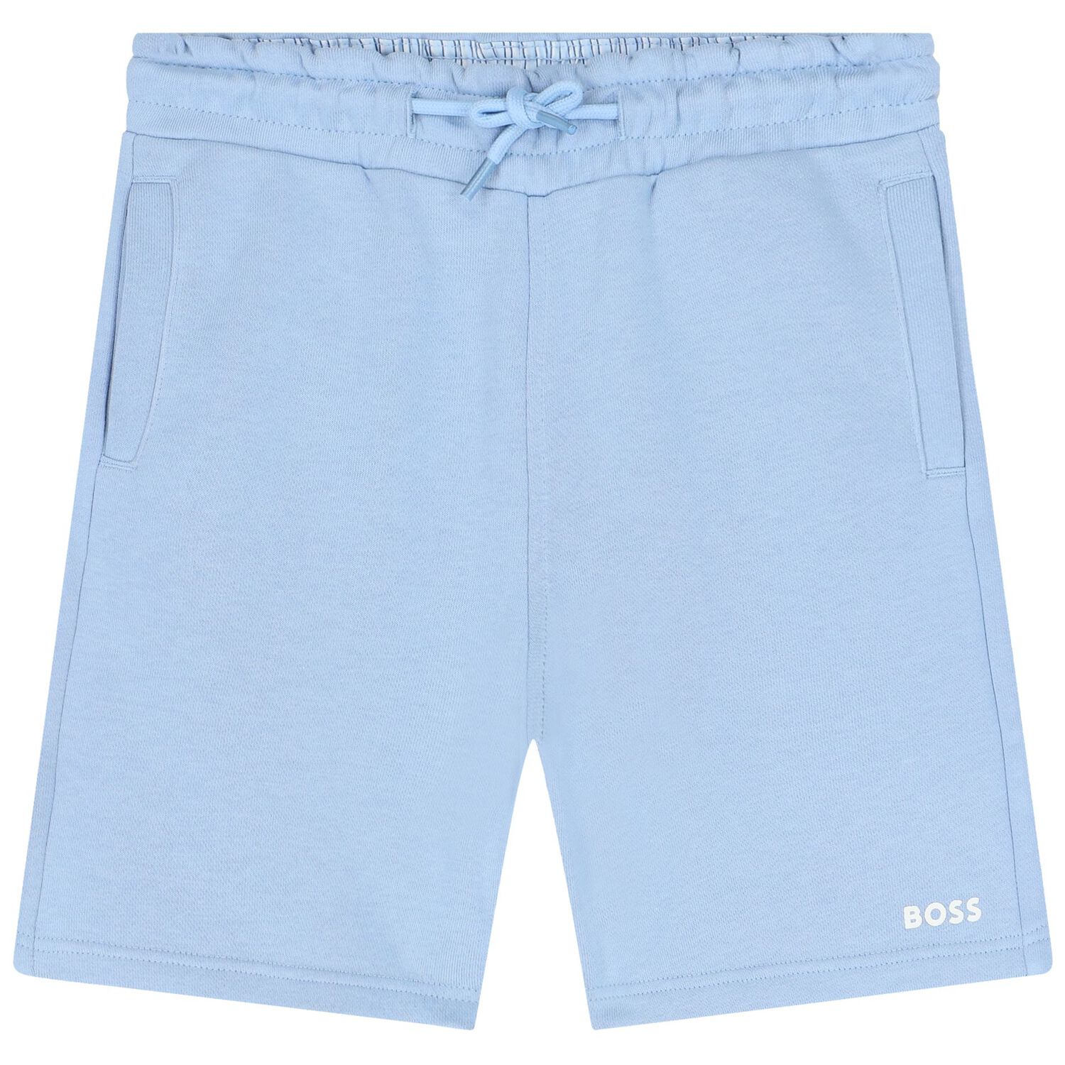 Boys White & Blue Logo Shorts Set, 1, hi-res