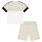 Boys Beige Shorts Set, 1, hi-res