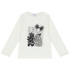 Girls Ivory Long Sleeve Top, 1, hi-res