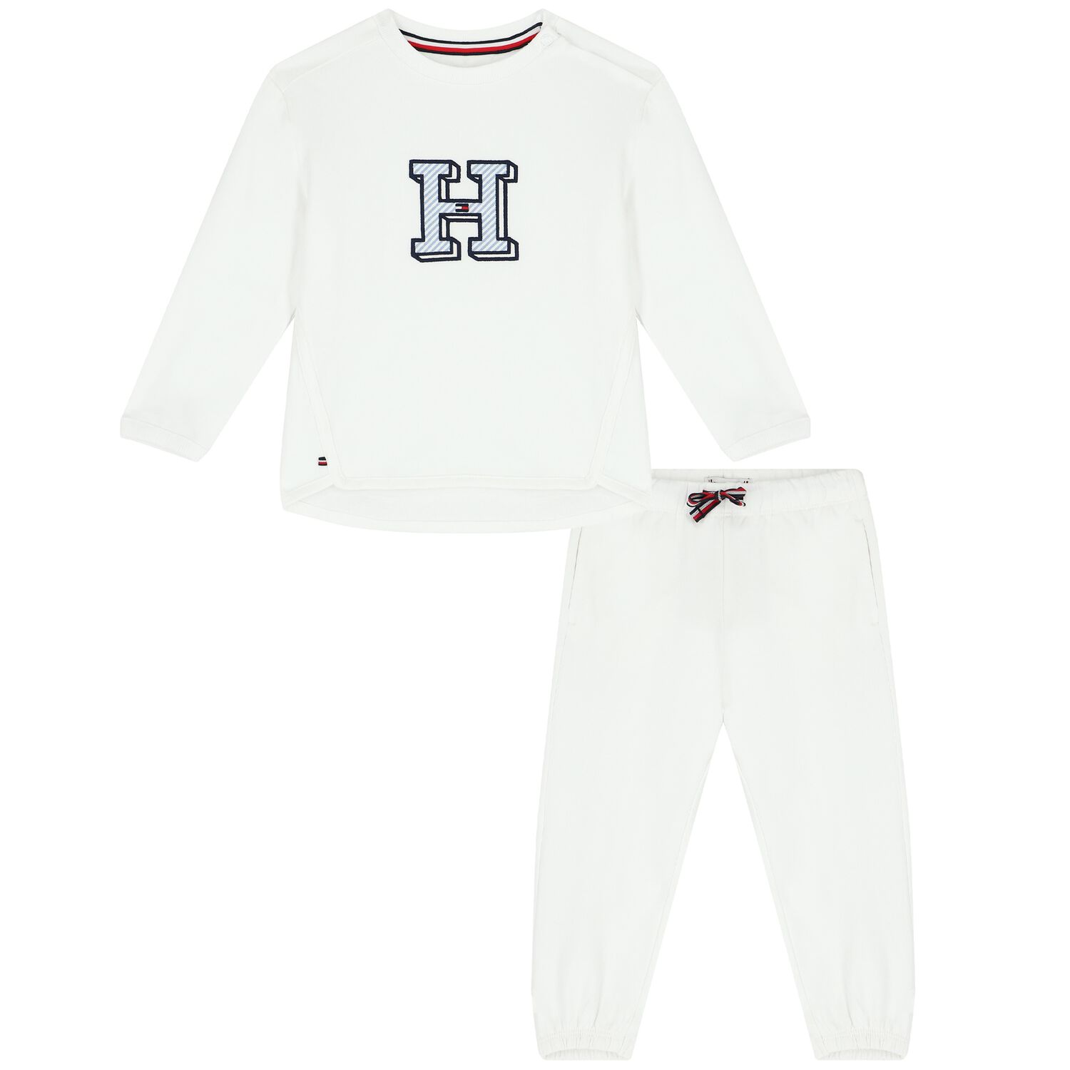 Baby Boys White Logo Tracksuit, 1, hi-res