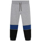 Boys Grey Logo Joggers, 1, hi-res