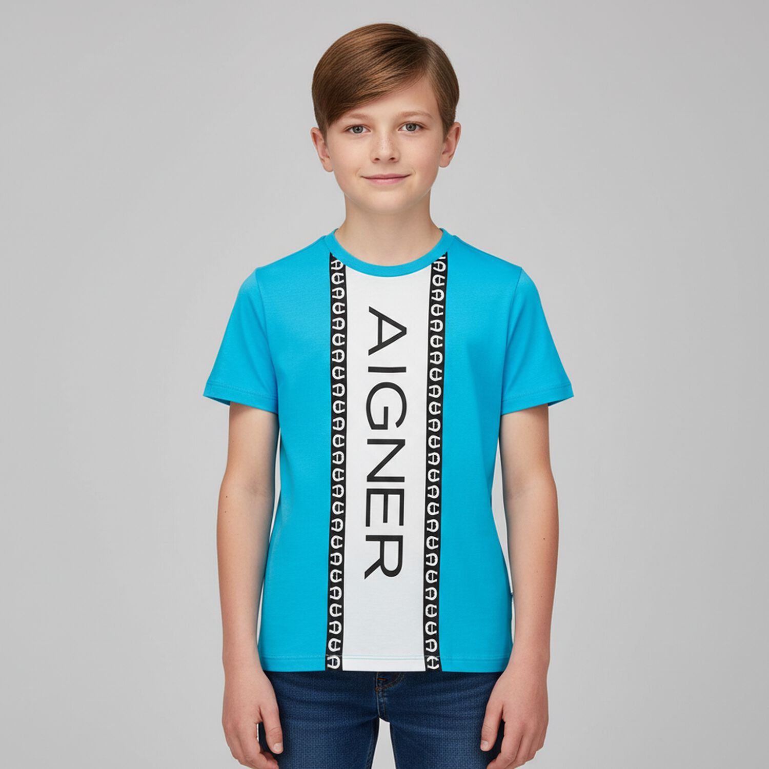 Boys Blue Logo T-Shirt, 3, hi-res