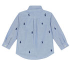 Baby Boys Blue Logo Shirt, 1, hi-res
