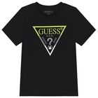 Boys Black Logo T-Shirt, 4, hi-res