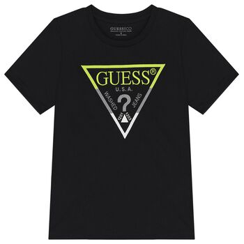 Guess Boys Black Logo T-Shirt, 4 Boys Black Logo T-Shirt