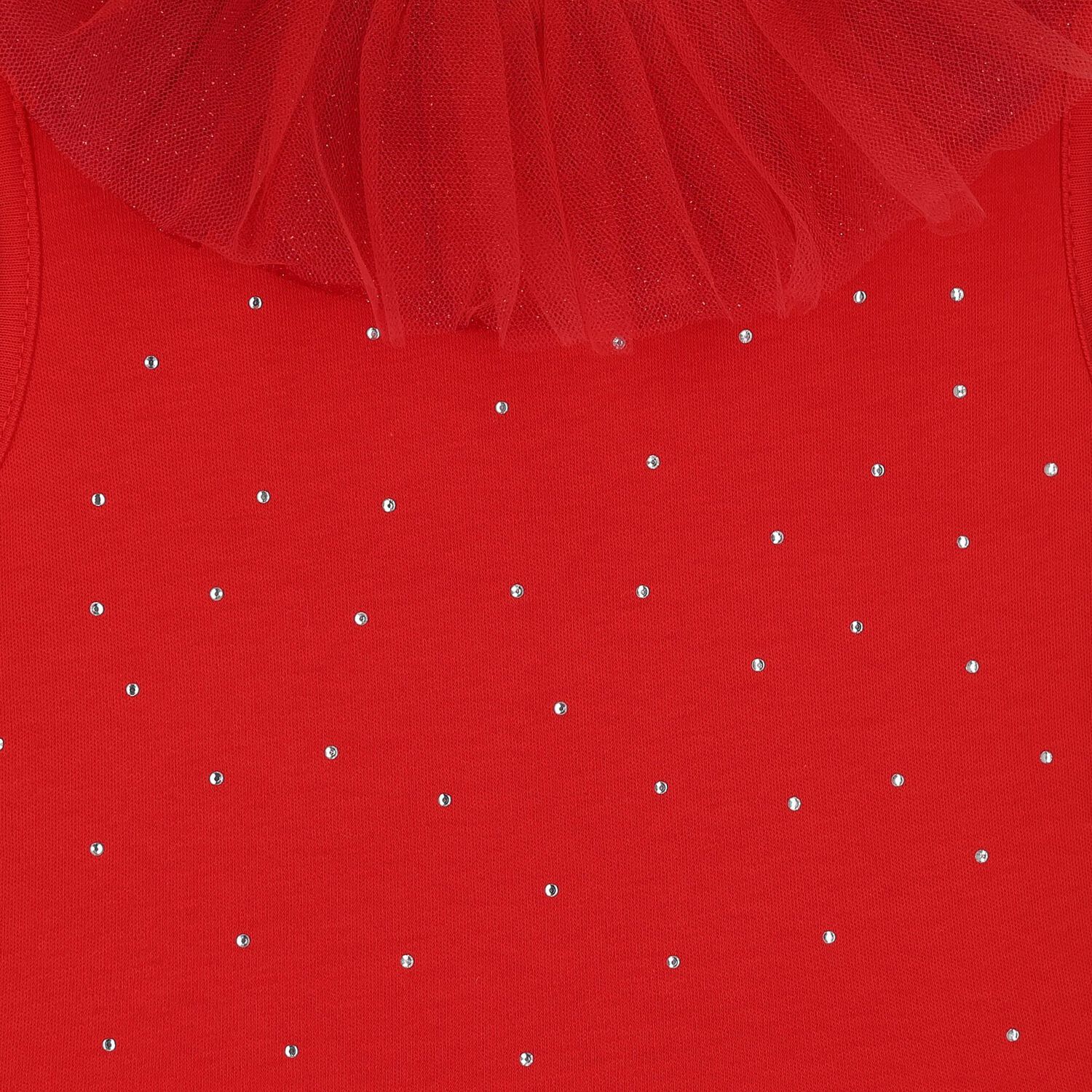 Girls Red Tulle Bow Dress Set, 1, hi-res image number null