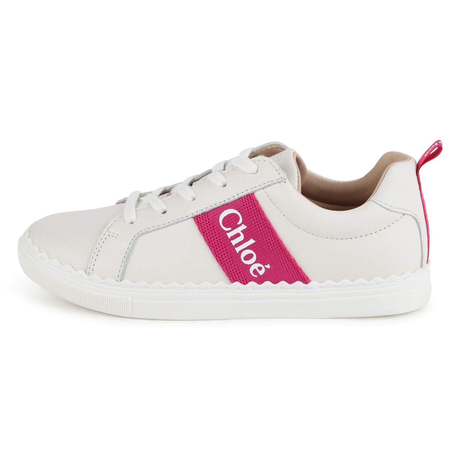 Gilrs Ivory & Pink Logo Trainers, 1, hi-res image number null