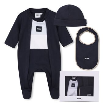Baby Boys Naby Blue Logo Babygrow Gift Set