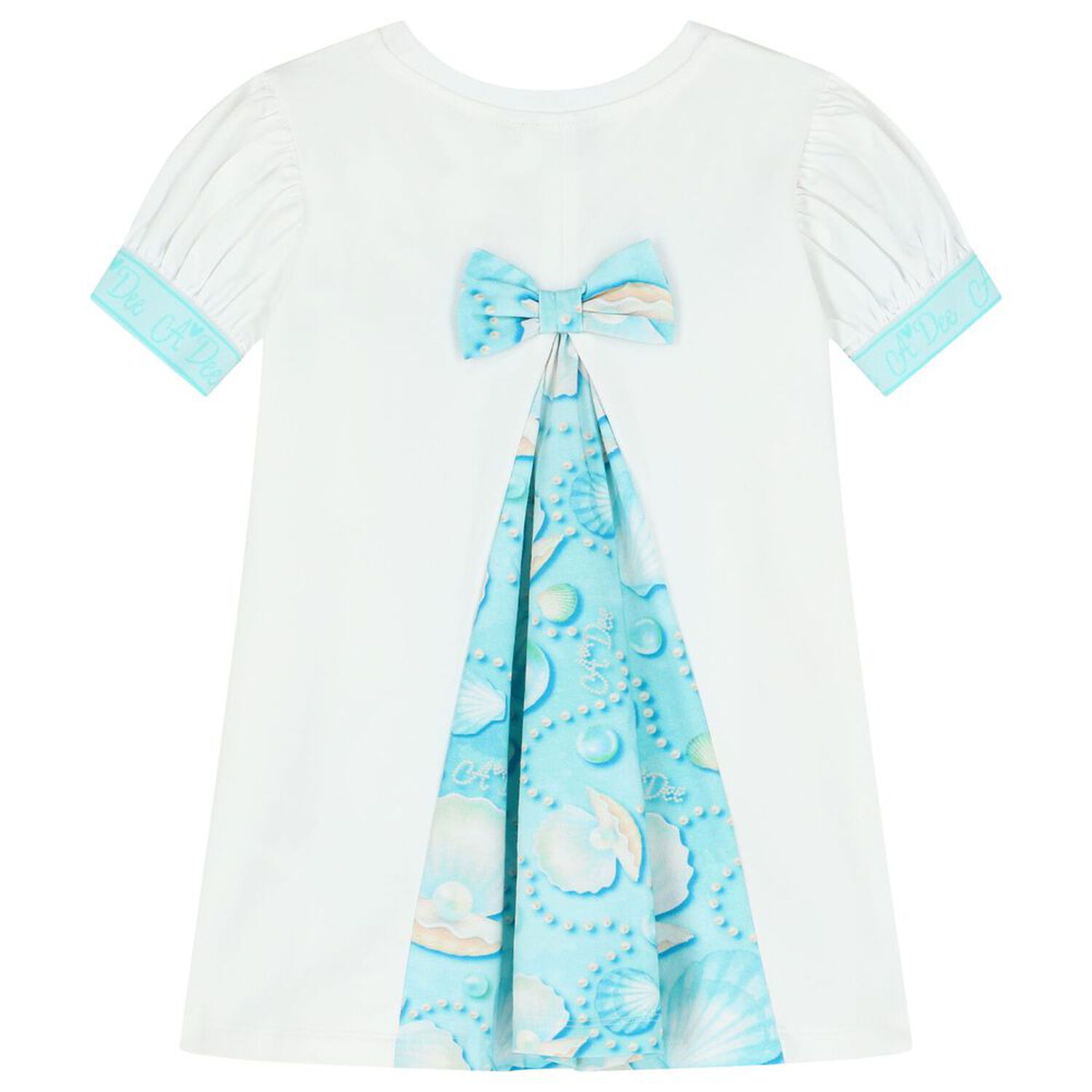 Girls White & Blue Logo Bag Leggings Set, 1, hi-res